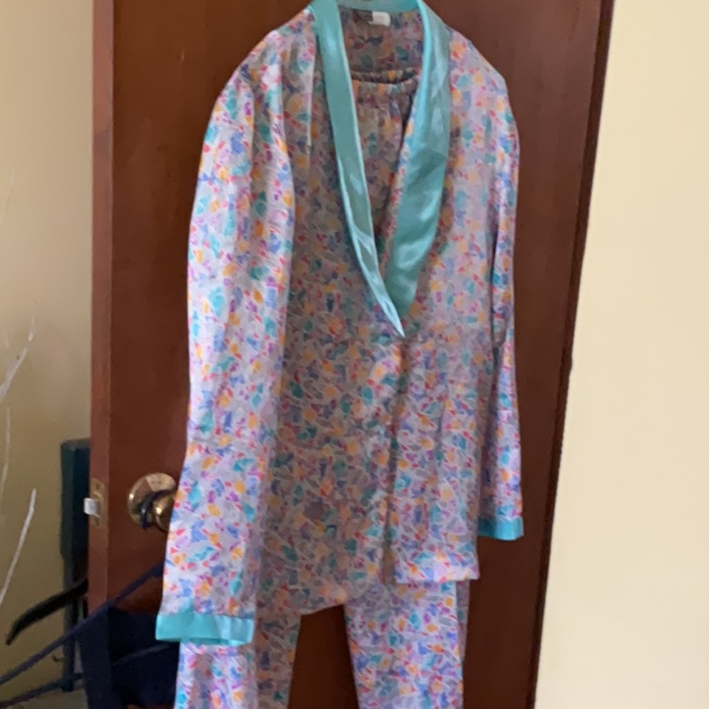 Colorful Pajama Set with Teal Accents